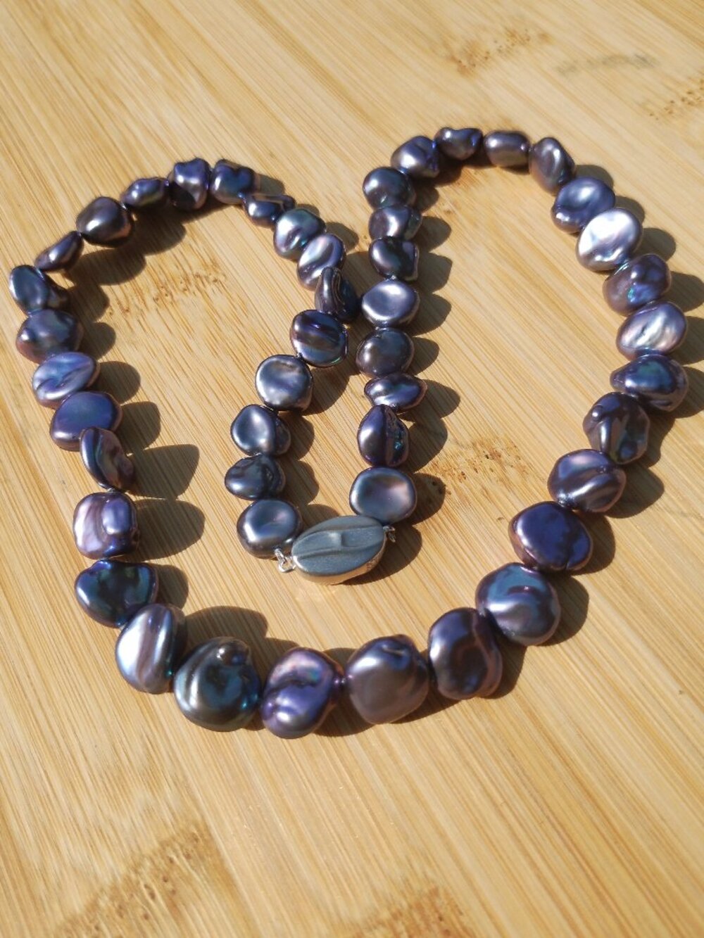 HONORA PEACOCK BLACK CULTURED KESHI PEARL NECKLACE 925 Sterling Silver. Please c